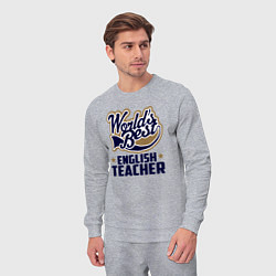 Костюм хлопковый мужской Worlds best English Teacher, цвет: меланж — фото 2