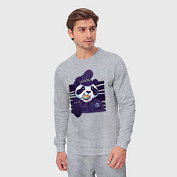 Костюм хлопковый мужской Панда полицейский с леденцом, цвет: меланж — фото 2