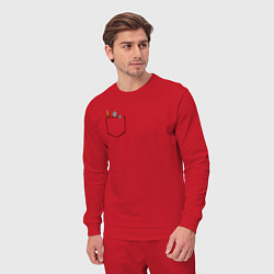 Костюм хлопковый мужской Дарк соулс карман, цвет: красный — фото 2