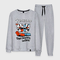 Костюм хлопковый мужской Cuphead, Dont deal with devil, цвет: меланж