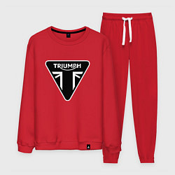 Костюм хлопковый мужской Triumph Мото Лого Z, цвет: красный