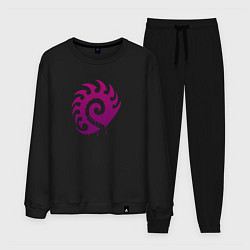 Костюм хлопковый мужской Zerg logo Purple, цвет: черный