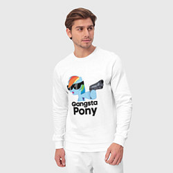 Костюм хлопковый мужской Gangsta pony, цвет: белый — фото 2