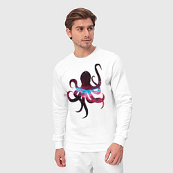 Костюм хлопковый мужской Space Octopus, цвет: белый — фото 2