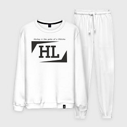 Костюм хлопковый мужской Hockey life HL logo, цвет: белый