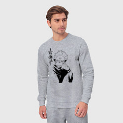 Костюм хлопковый мужской Jujutsu Kaisen - Sukuna, цвет: меланж — фото 2