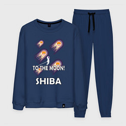 Костюм хлопковый мужской TO THE MOON! SHIBA, цвет: тёмно-синий