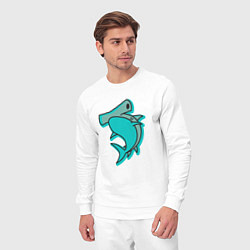 Костюм хлопковый мужской Акула молот, цвет: белый — фото 2