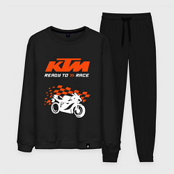 Костюм хлопковый мужской KTM MOTORCYCLES КТМ МОТОЦИКЛЫ, цвет: черный