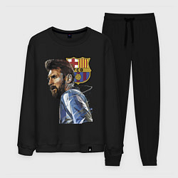 Костюм хлопковый мужской Lionel Messi Barcelona Argentina Striker, цвет: черный