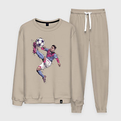 Костюм хлопковый мужской Messi Barcelona Argentina, цвет: миндальный