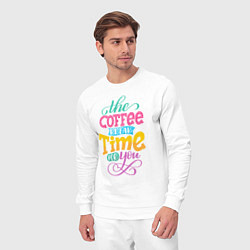 Костюм хлопковый мужской Coffee Time, цвет: белый — фото 2