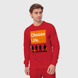 Костюм хлопковый мужской Choose Life, цвет: красный — фото 2