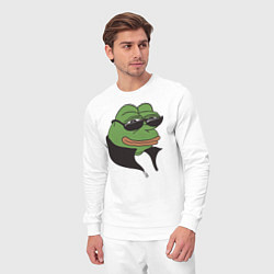 Костюм хлопковый мужской Лягушонок Пепе, цвет: белый — фото 2