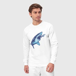 Костюм хлопковый мужской Гигантская акула Мегалодон, цвет: белый — фото 2