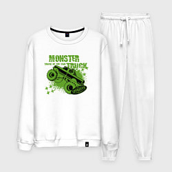 Костюм хлопковый мужской Monster Truck, цвет: белый