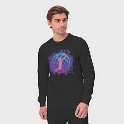 Костюм хлопковый мужской Violet Volleyball, цвет: черный — фото 2