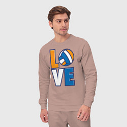 Костюм хлопковый мужской Love Volleyball, цвет: пыльно-розовый — фото 2