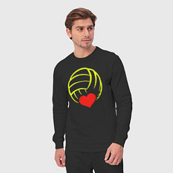 Костюм хлопковый мужской Volleyball Heart, цвет: черный — фото 2