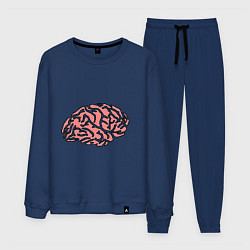 Костюм хлопковый мужской Мозговая активность на 100%, цвет: тёмно-синий
