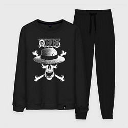 Костюм хлопковый мужской Пираты Соломенной Шляпы One Piece, цвет: черный