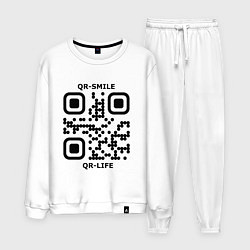 Костюм хлопковый мужской QR-SMILE, цвет: белый