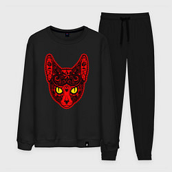 Костюм хлопковый мужской Devil Cat, цвет: черный