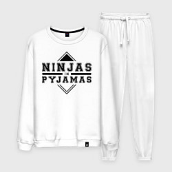 Костюм хлопковый мужской Ninjas In Pyjamas, цвет: белый