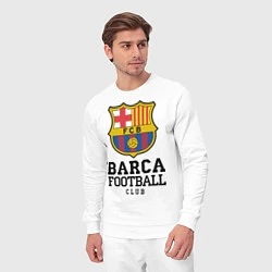 Костюм хлопковый мужской Barcelona Football Club, цвет: белый — фото 2