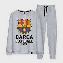 Костюм хлопковый мужской Barcelona Football Club, цвет: меланж