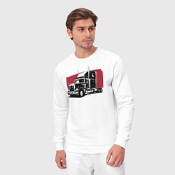 Костюм хлопковый мужской Truck red, цвет: белый — фото 2