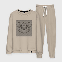 Костюм хлопковый мужской Tiger Cub illusion, цвет: миндальный