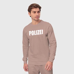 Костюм хлопковый мужской POLIZEI Полиция Надпись Белая, цвет: пыльно-розовый — фото 2