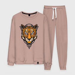 Костюм хлопковый мужской Tiger Style, цвет: пыльно-розовый