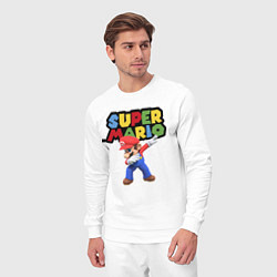 Костюм хлопковый мужской Super Mario Dab, цвет: белый — фото 2