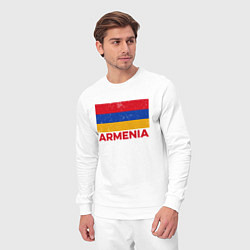 Костюм хлопковый мужской Armenia Flag, цвет: белый — фото 2