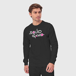 Костюм хлопковый мужской Squid Game: Logo, цвет: черный — фото 2