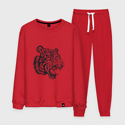 Костюм хлопковый мужской Тигриный Год, цвет: красный