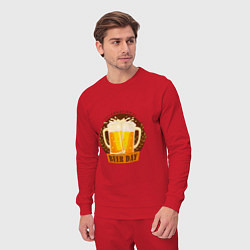Костюм хлопковый мужской Национальный день пива, цвет: красный — фото 2