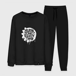 Костюм хлопковый мужской Blink 182, логотип, цвет: черный