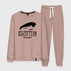 Костюм хлопковый мужской Дирижабль Led Zeppelin с лого участников, цвет: пыльно-розовый
