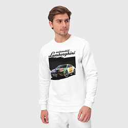 Костюм хлопковый мужской Lamborghini Urus - это очень круто!, цвет: белый — фото 2