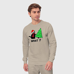 Костюм хлопковый мужской Кот и Новый Год, цвет: миндальный — фото 2