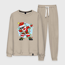 Костюм хлопковый мужской DAB SANTA CLAUS В ГЕРЛЯНДЕ, цвет: миндальный