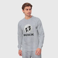 Костюм хлопковый мужской Gray gradient Logo Buick, цвет: меланж — фото 2