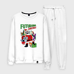 Костюм хлопковый мужской Christmas Futurama, цвет: белый