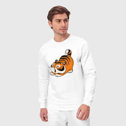 Костюм хлопковый мужской Милый тигренок cute tiger, цвет: белый — фото 2