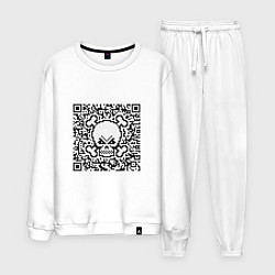 Костюм хлопковый мужской QR Skull, цвет: белый