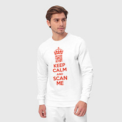 Костюм хлопковый мужской Keep calm and scan me - fuck off, цвет: белый — фото 2