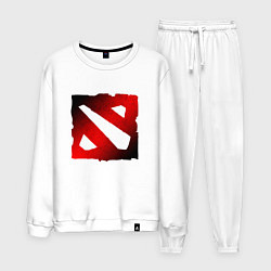 Костюм хлопковый мужской ЧЁРНО КРАСНОЕ ЛОГО ДОТА 2 DOTA 2 LOGO, цвет: белый